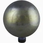 10" Gold and Silver Metallic Mirrored Glass Outdoor Garden Gazing Ball