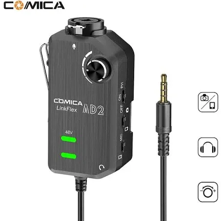 Comica Audio LinkFlex AD2 Single-Channel Mic and Guitar Interface for Smartphones and Cameras