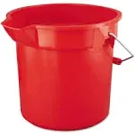 Rubbermaid Commercial Products 3.5 Gallon BRUTE Heavy-Duty, Corrosive-Resistant, Round Bucket, Red (FG261400RED)