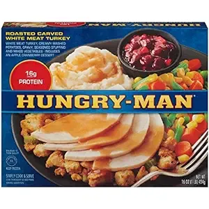 Hungry-Man Roasted Turkey Breast Frozen Dinner, 16 oz -- Pack of 8