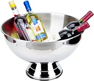 Stainless Steel Champagne Bowl Ice Bucket Bar Ice Bucket Large Size Ice Bowl Met