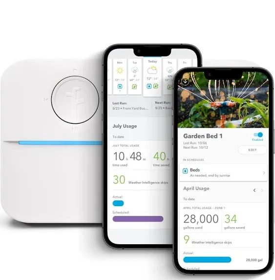 Rachio 3 3rd Generation: Smart, 4 Zone Sprinkler Controller, Compatible with Alexa (4ZULW-C),White