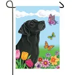 Black Labrador - Best of Breed Butterfly Garden Flag