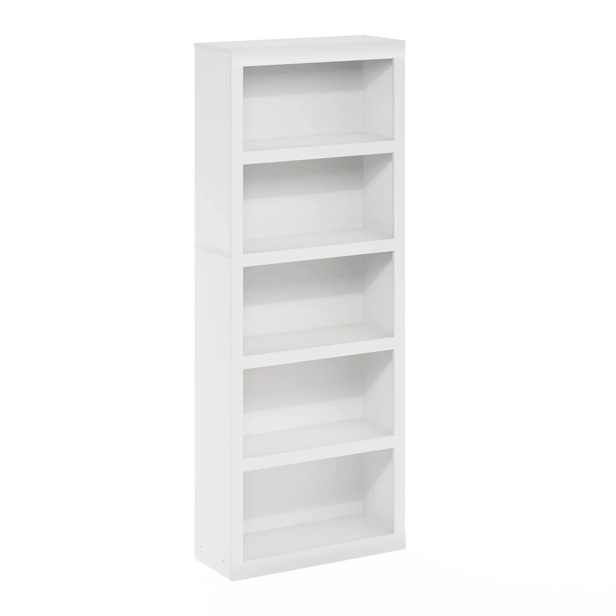 Furinno Rail 5-Tier Open Shelf Bookcase - White