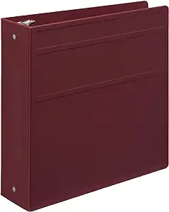 Carstens 3-Inch Heavy Duty 3-Ring Binder - Side Opening, Wine, Durable Plastic, Precision No-Gap Rings, Waterproof Cover, No Pockets, Holds 400 US Letter Sheets, BPA-Free, Made in USA (1743-3R)