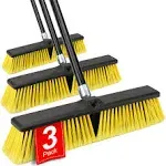 KeFanta 18 Inches Push Broom Outdoor- Heavy Duty Broom with 63" Long Handle for Deck Driveway Garage Yard Patio Concrete Floor Cleaning