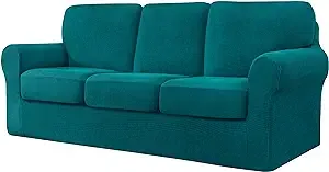 CHUN YI 7 Piece Stretch Sofa Cover, 3 Seater Couch Slipcover with Three Separate