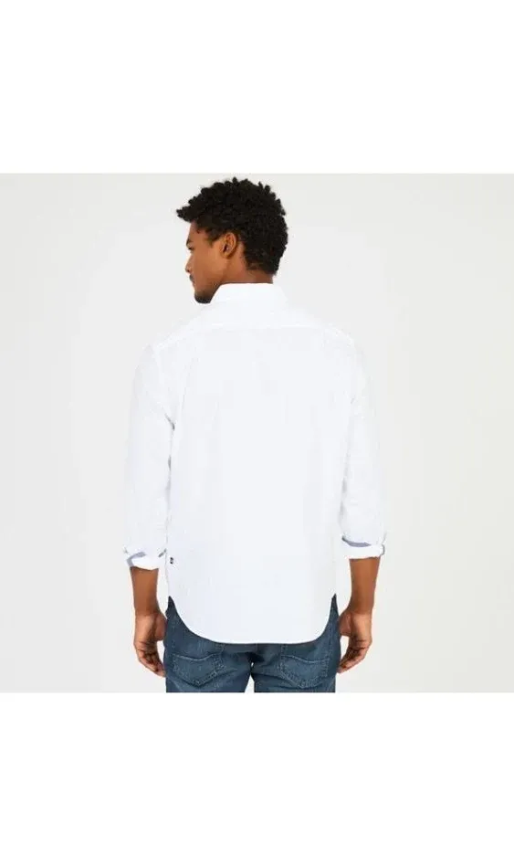 Nautica Men's Classic Fit Soft Wash Long Sleeve Button Down Shirt - White, M