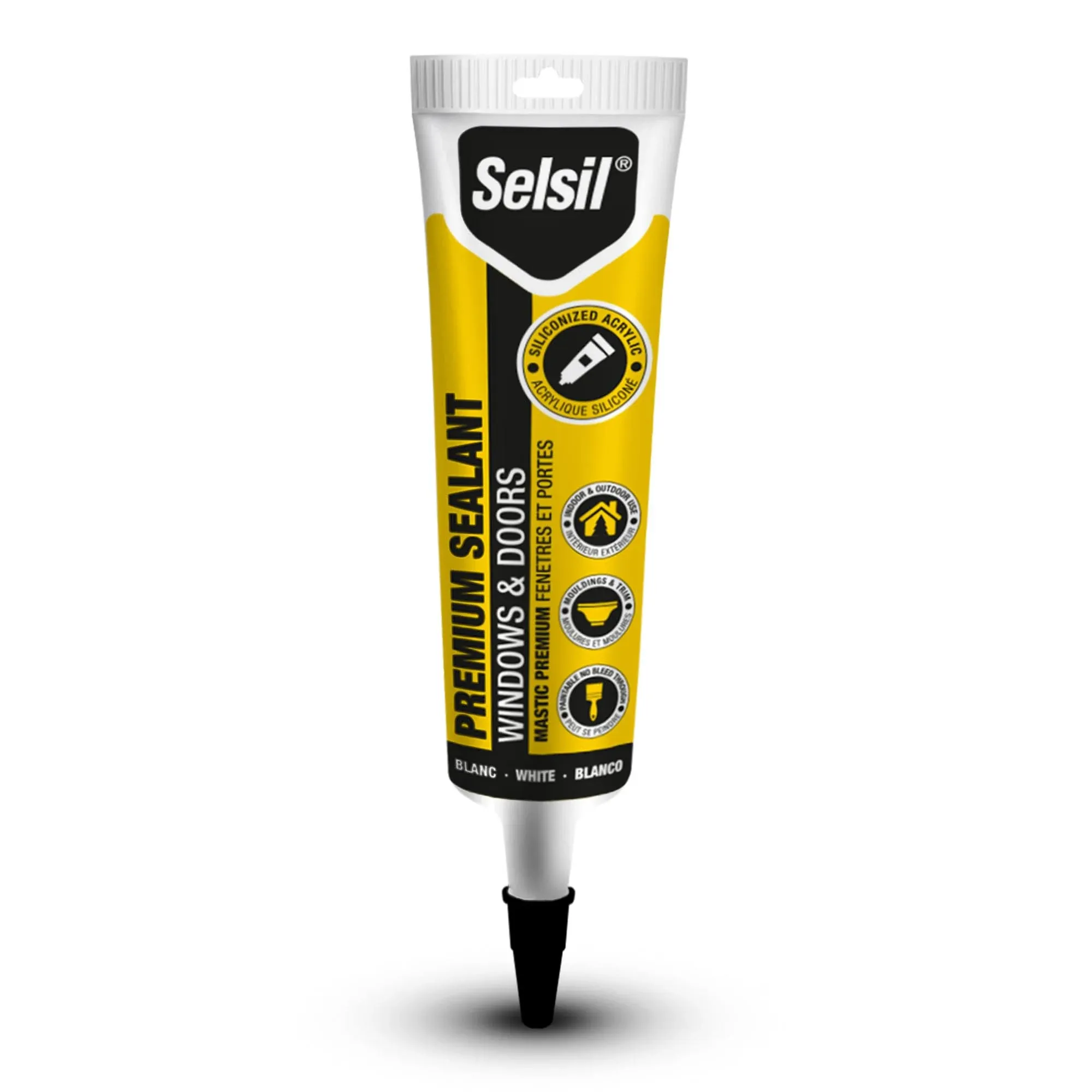 Selsil Siliconized Super Acrylic Latex Sealant, Indoor &amp; Outdoor White 