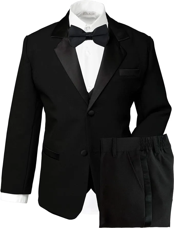 Spring Notion Boys' Classic Fit Tuxedo Set Black, Boy's, Size: 14