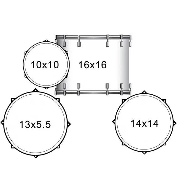 Sawtooth Command Series 4-Piece Drum Shell Pack with 16" Bass Drum, Blue Mirror Metallic