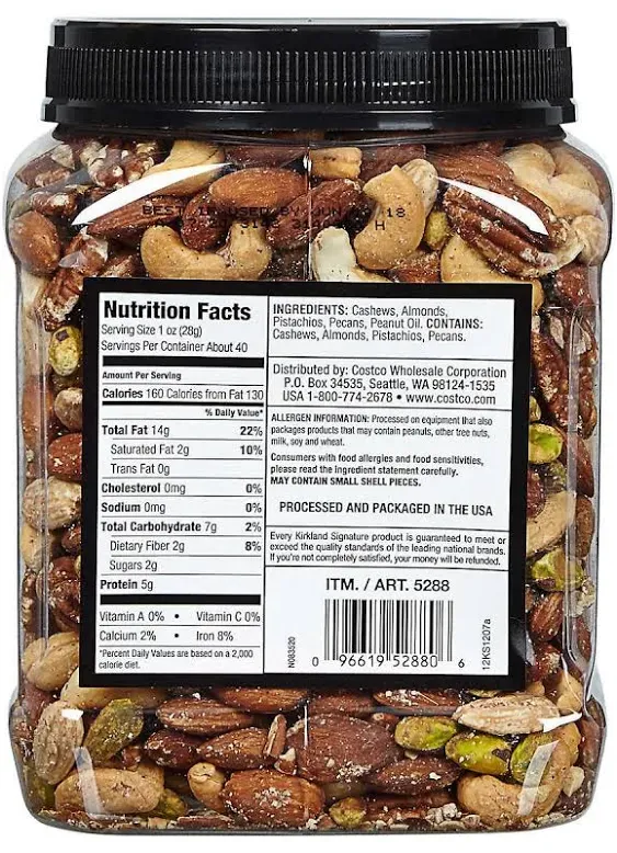 Kirkland Signature Extra Fancy Mixed Nuts unsalted, 39.85 Ounce