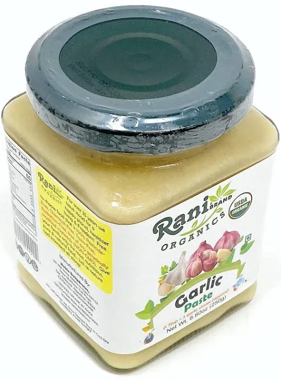 Rani Organic Garlic Cooking Paste 8.80oz (250g) ~ Vegan | Glass Jar | Gluten Free | NON-GMO | No Colors | Indian Origin | USDA Certified Organic