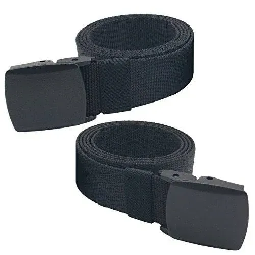 WYuZe 2 Pack Nylon Belt Outdoor Military Web Belt 1.5" Men Tactical Webbing Belt