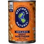 Westbrae Natural Organic Great Northern Beans, No Salt Added, 15 oz (Pack of 12)