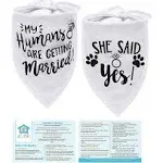 JT Pet My Humans are Getting Married Dog &amp; She Said Yes Bandana - Bandanas fo...