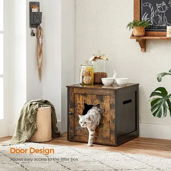 Cat Litter Box Furniture, Hidden Litter Box Enclosure Cabinet with Single Door, 