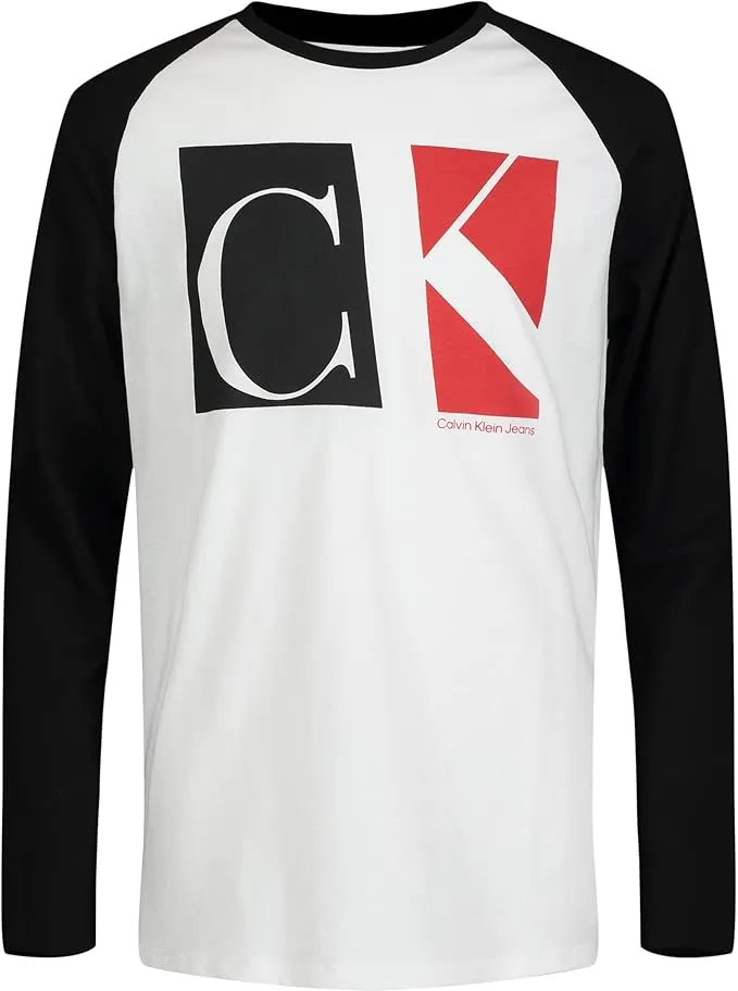 Calvin Klein Boys 8-20 Long Sleeve Raglan T-Shirt 14/16 / White