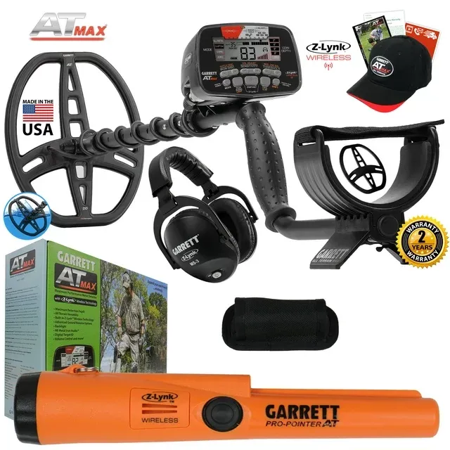 Garrett AT MAX Waterproof Metal Detector with Pro Pointer AT Z-Lynk