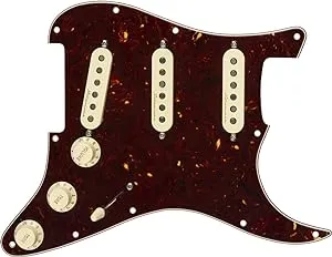 Fender Pre-Wired Strat Pickguard, Vintage Noiseless SSS, Tortoise Shell 11 Hole 