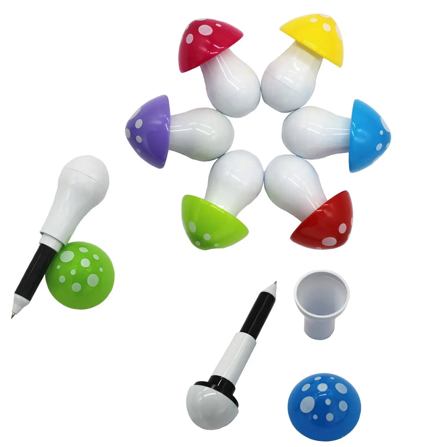 30pcs Mushroom Ballpoint Pen Cute Cartoon Retractable Ball Pen for Kids (Random Color)