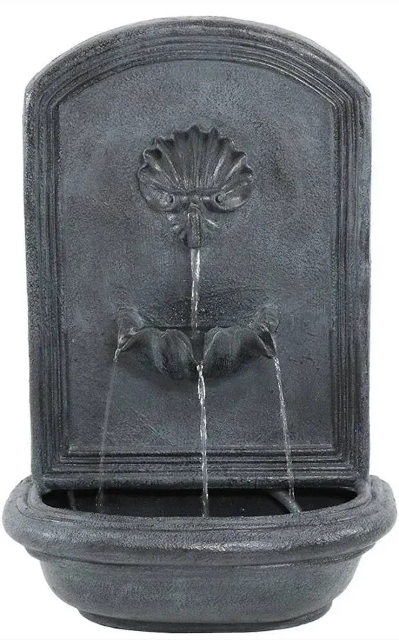 Sunnydaze Seaside Outdoor Wall Fountain with Electric Pump - 27" H - Lead