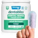 Vetnique Dentabliss - Dog Teeth Cleaning Finger Mitt Dental Wipe 50ct