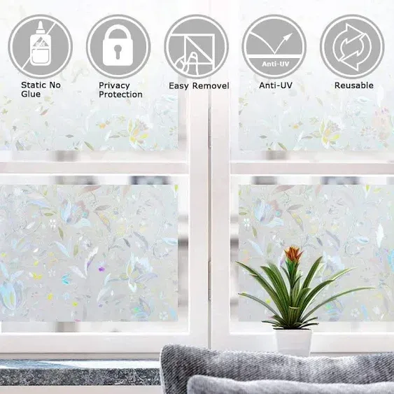 Window Film Decorative Window Privacy Film 3d Stained Glass Window Stickerantiuv