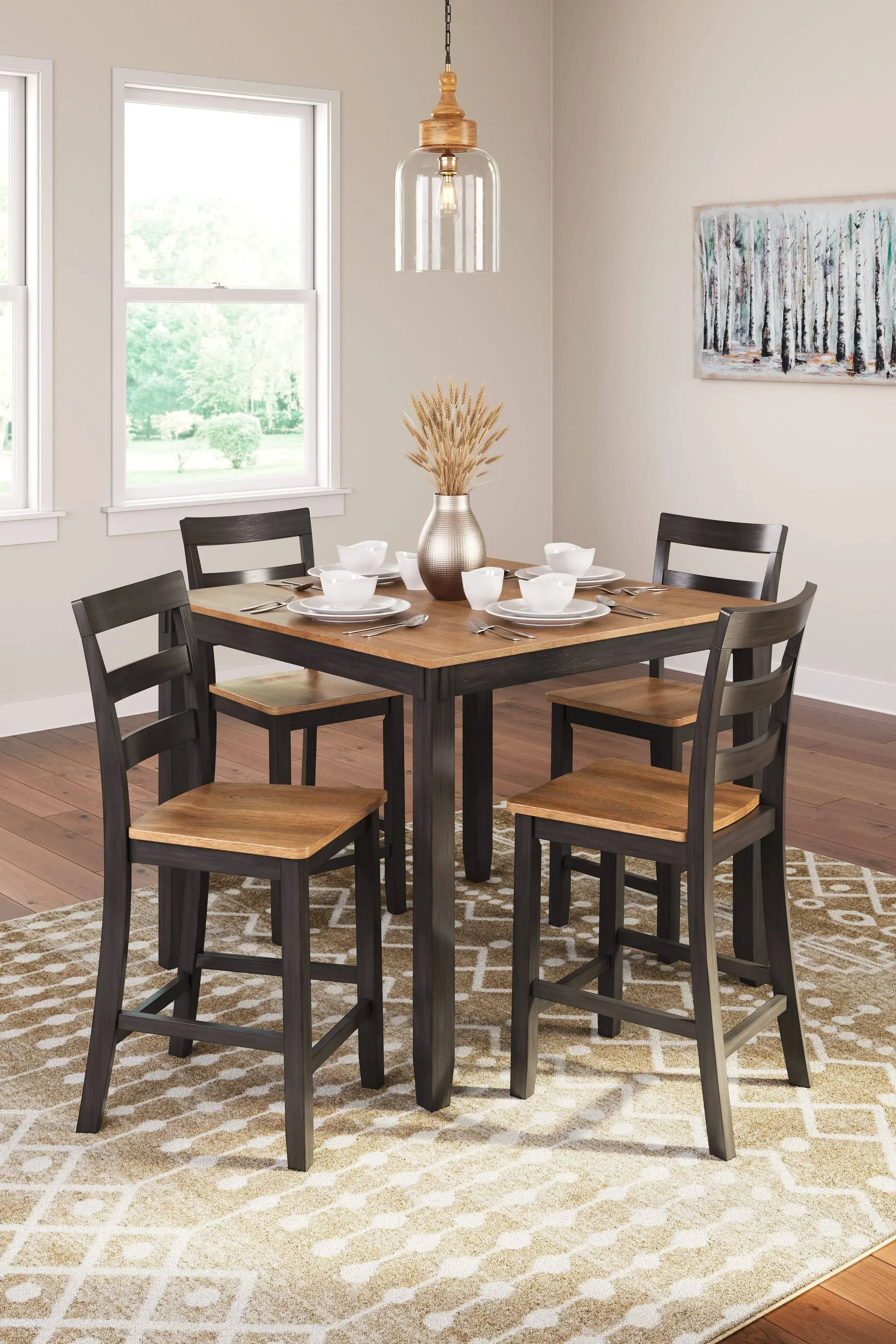 Ashley Gesthaven Counter Height Dining Table and 4 Barstools (Set of 5)