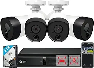 QSEE 8CH 5MP Security Camera System, 4pcs Wired 5MP Analog Cameras