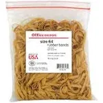 Rubber Bands, #64, 3-1/2" x 1/4", Crepe, 1-Lb Bag