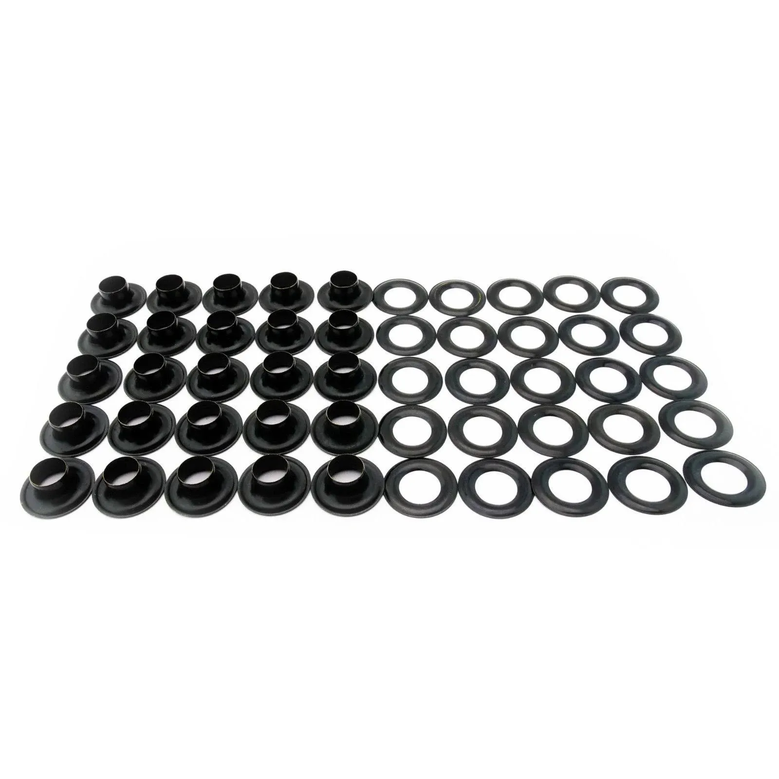 C.S. Osborne 25 Sets Black Grommets &amp; Plain Washers #B1-4 (1/2&#034; Hole) 