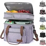 Maelstrom Lunch Bag Women,23L Insulated Lunch Box for Men Women,Expandable Double Deck Lunch Cooler Bag,Lightweight Leakproof Lunch Tote Bag with Side