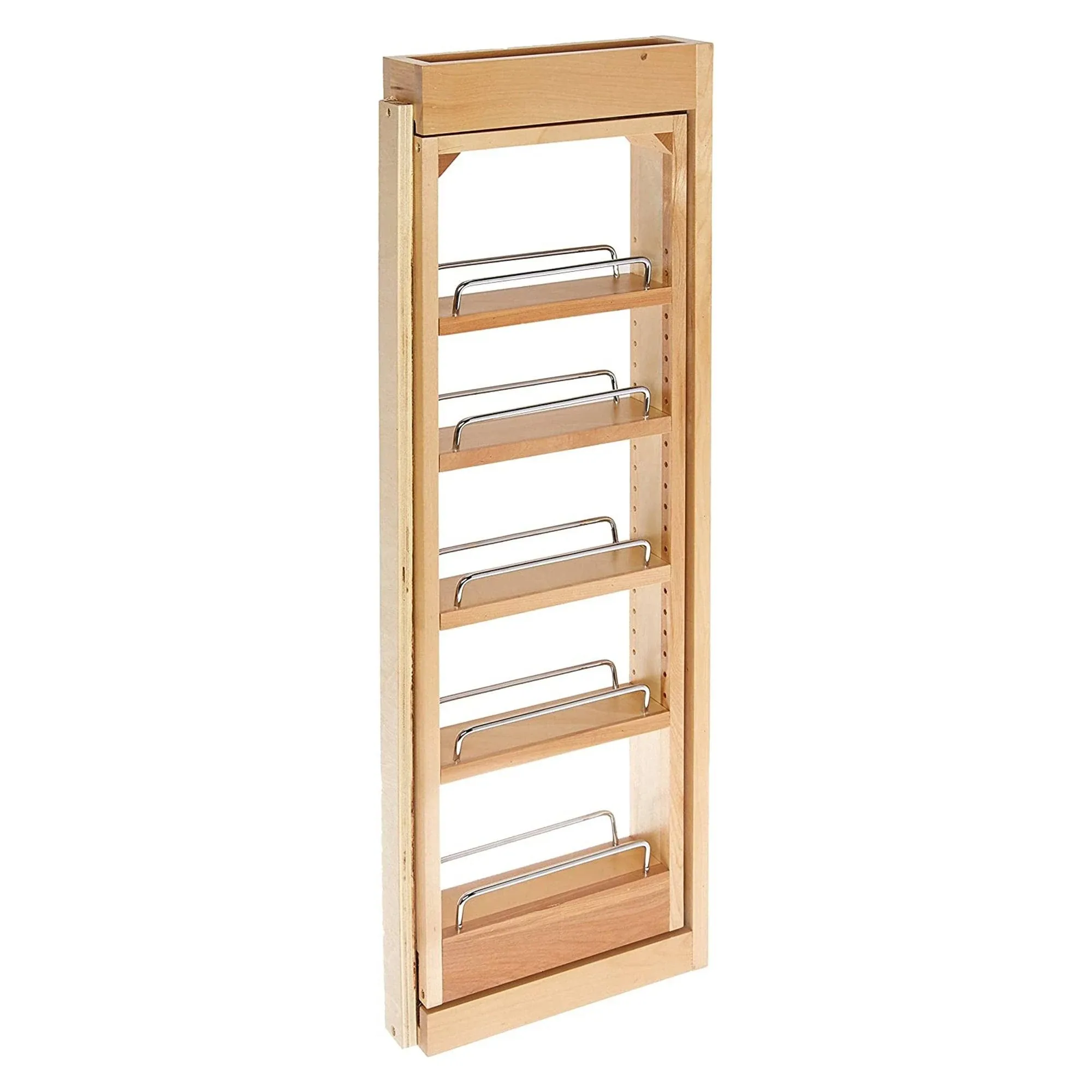 Rev-A-Shelf Pull Out Wall Filler Cabinet Wooden Organizer, 33" Hgt, 432-WF33-3C - 5.4 - Brown