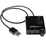 StarTech.com USB Sound Card w/ SPDIF Digital Audio & Stereo Mic – External Sound Card for Laptop or PC – SPDIF Output (ICUSBAUDIO2D),Black 0.6" x 1.8"