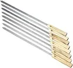 G & F Products BBQ Skewer Stainless Steel Brazilian Style Wood Handle Kebab Grill 17" Large 8pc