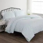 Home Collection Duvet Cover Set (3-Piece): Burst of vines-light Blue/Twin