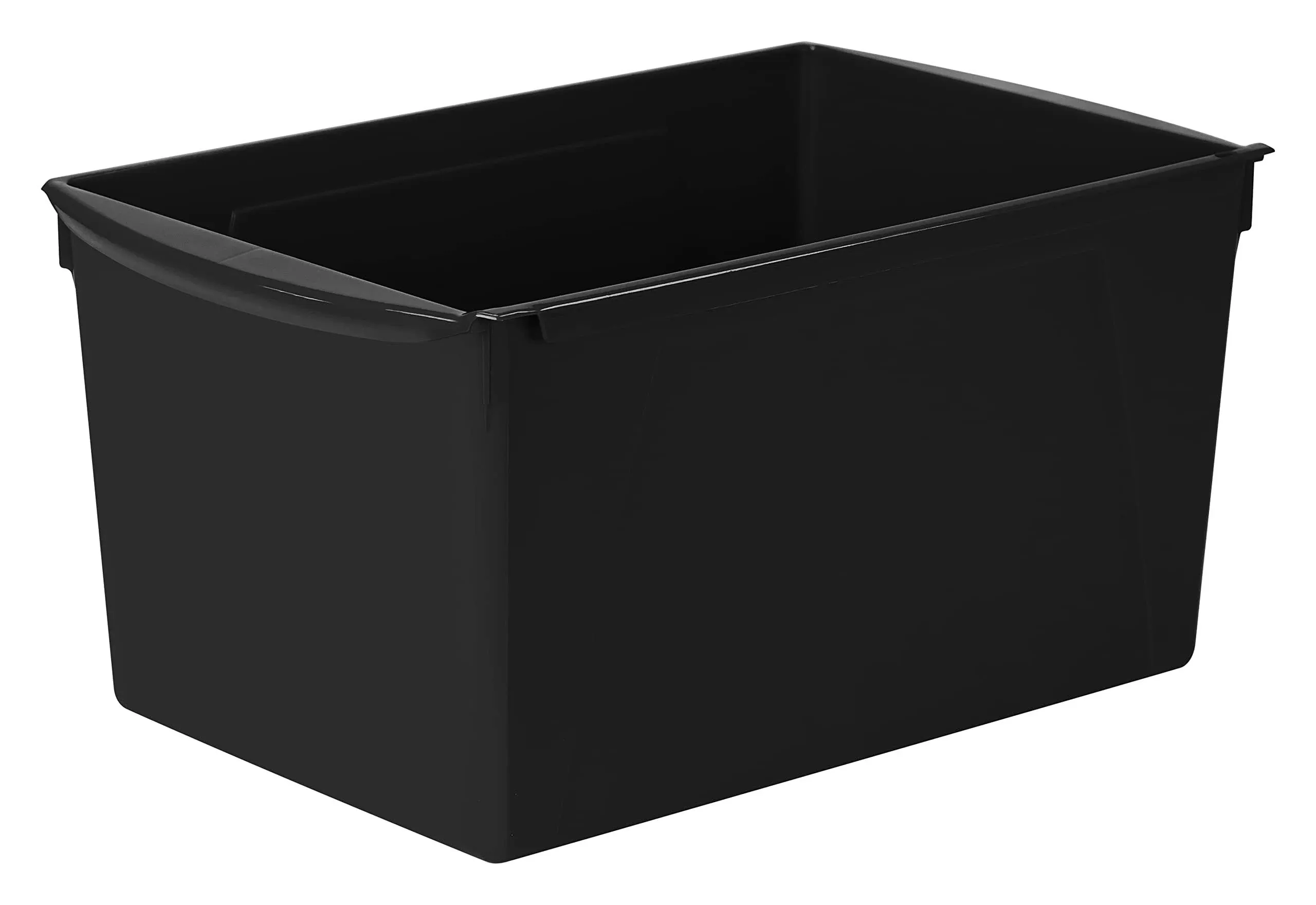 Storex Wide Book Bin, Black, Set of 6