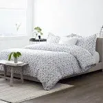 Home Collection Duvet Cover Set (3-Piece): Burst of Vines-Navy/King Blue