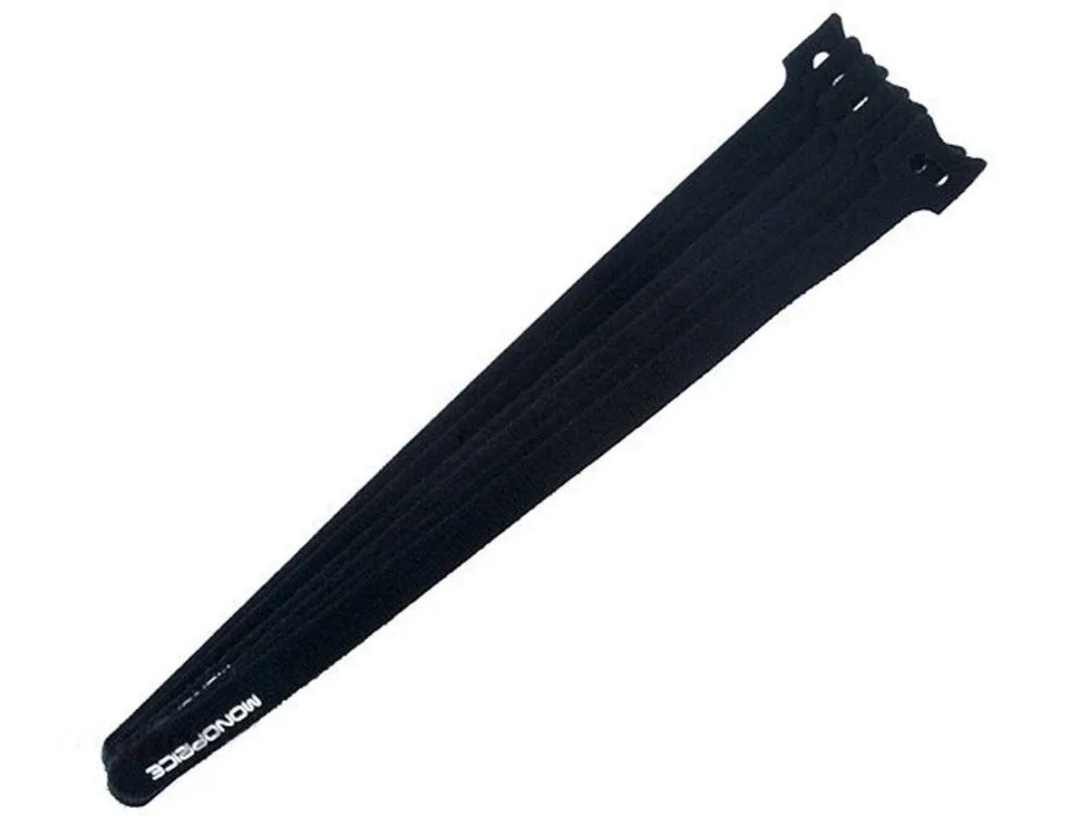 Monoprice Hook & Loop Fastening Cable Ties 13inch, 100pcs/pack - Black