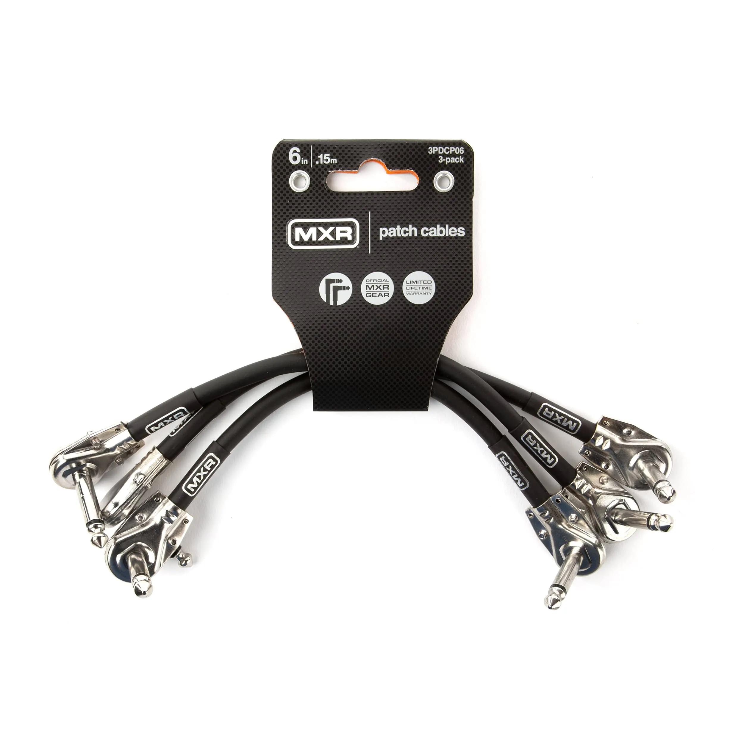 MXR 3PDCP06 1/4" TS Right-Angle Instrument Patch Cables - 6" (3-Pack) | Reverb UK