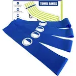 Towel Bands (4 Pack) for Beach &amp; Pool Chairs (Blue)