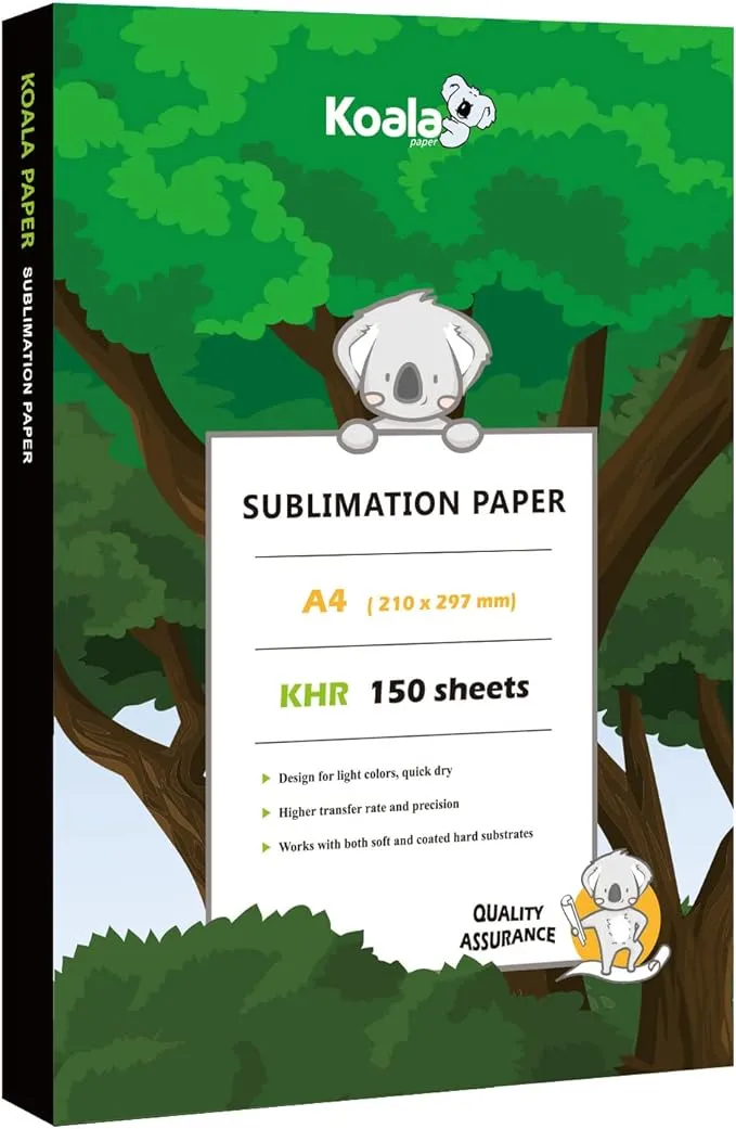 150 Sheets Koala Sublimation Paper A4 8.3x11.7 for Inkjet Epson Printer Transfer