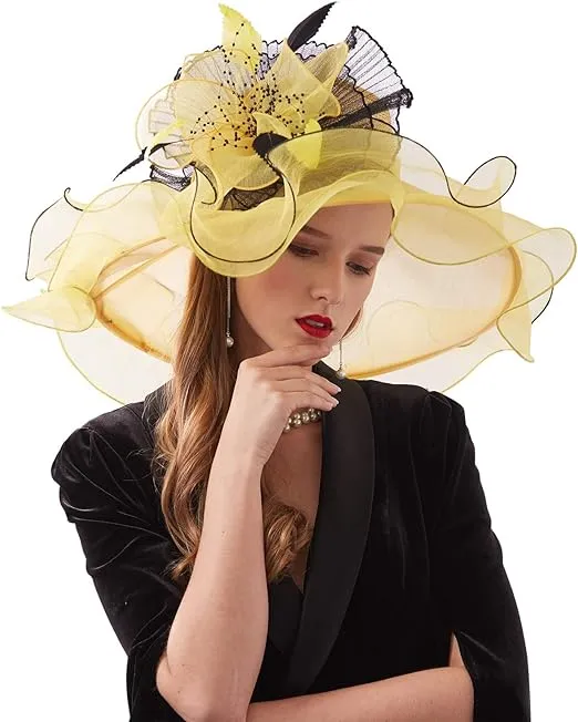 Women Hat Flower Can Be Used As a Headwear Yellow