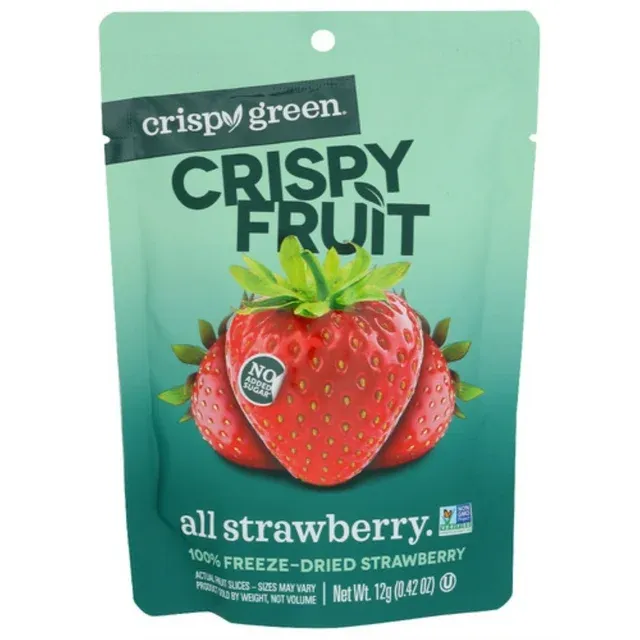 Crispy Green 406390 0.42 oz Strawberry Dried Single-Serve Snack - Pack of 12