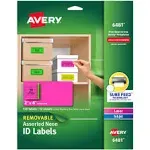 Avery Multipurpose Labels, Removable, Assorted Neon, 2 x 4 Inches, 5 Packs (6481)