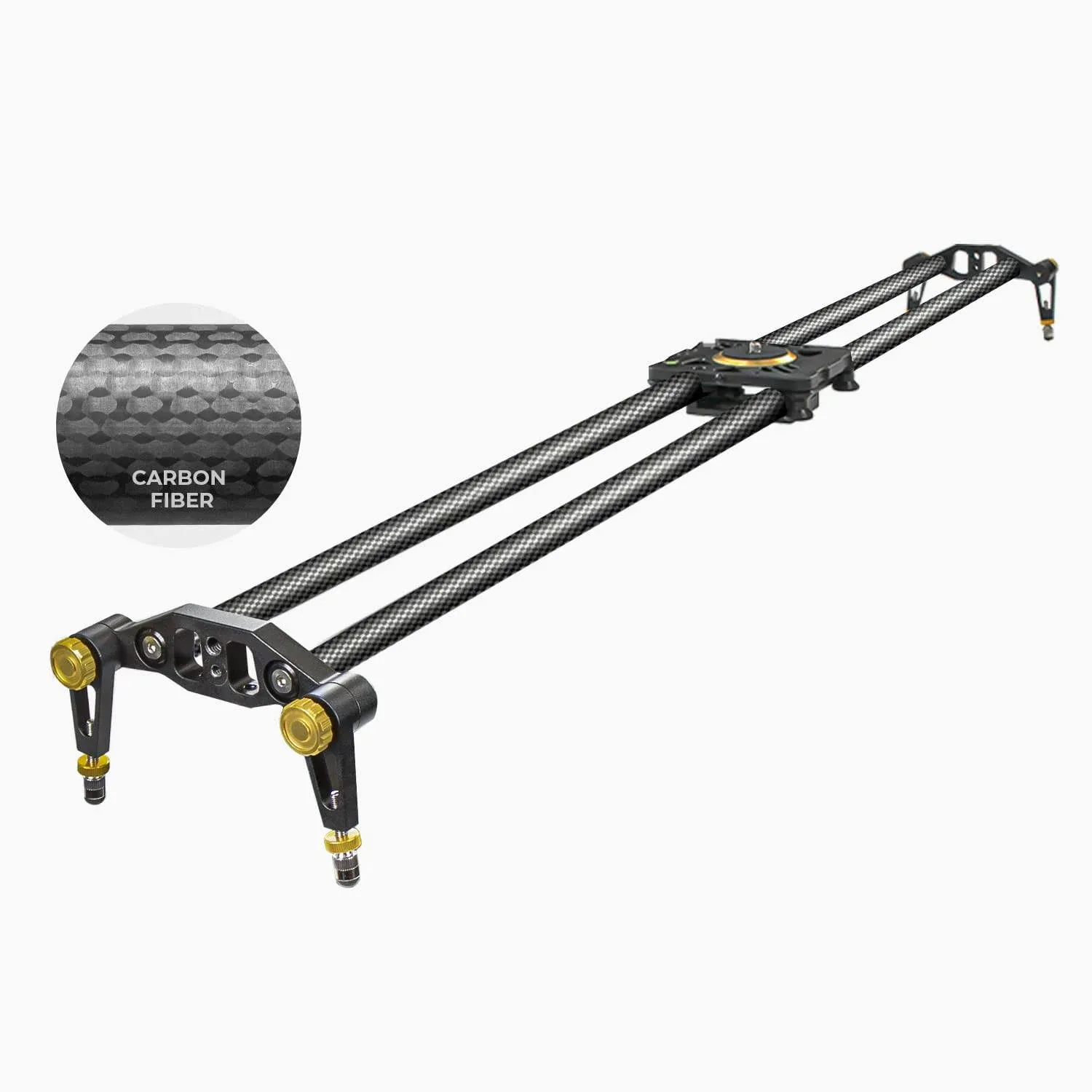 (Upgraded) 47 in Carbon Fiber Camera Slider / 120cm Dolly Track Rail, Smooth Bearing Stabilizer, Height Adjustable, Spirit Level, AGG1982