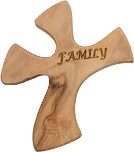 Olive Wood Prayer Cross: Hand Held Cross Made to Perfectly Fit in Your Hand (Hope)