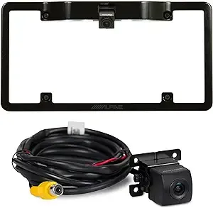 Alpine KTX-C10LP License Plate Frame with Alpine HCE-C1100 Back Up Camera