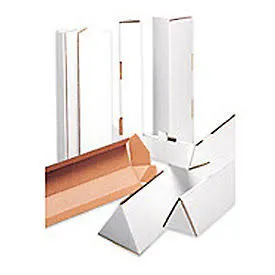 Global Industrial Triangle Mailing Tubes, 2"W x 24-1/4"L, White - Pkg Qty 50